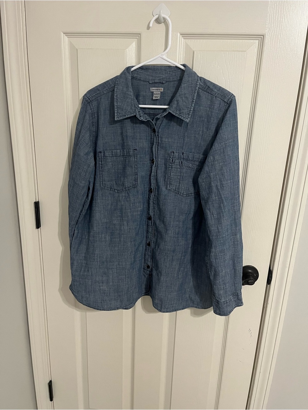 Carhartt Women's Chambray Button-Down Shirt in Blue